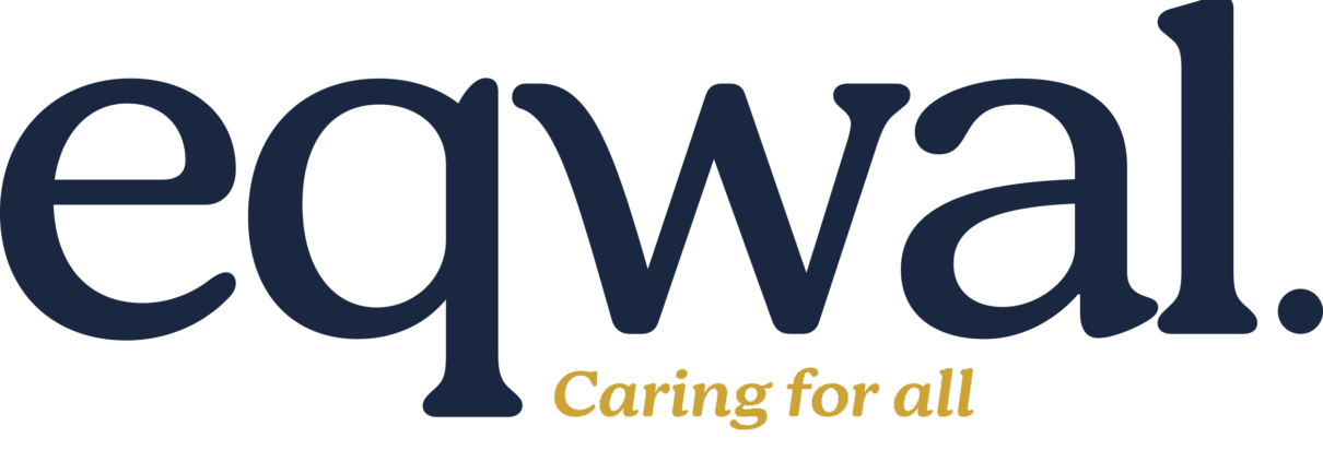 Eqwal logo blauw vrijstaand Eqwal logo blauw vrijstaand
